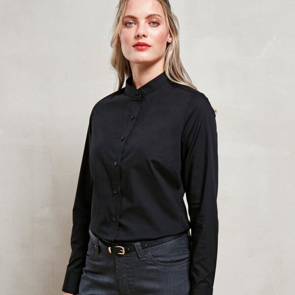 Women's banded collar 'grandad' shirt Thumbnail