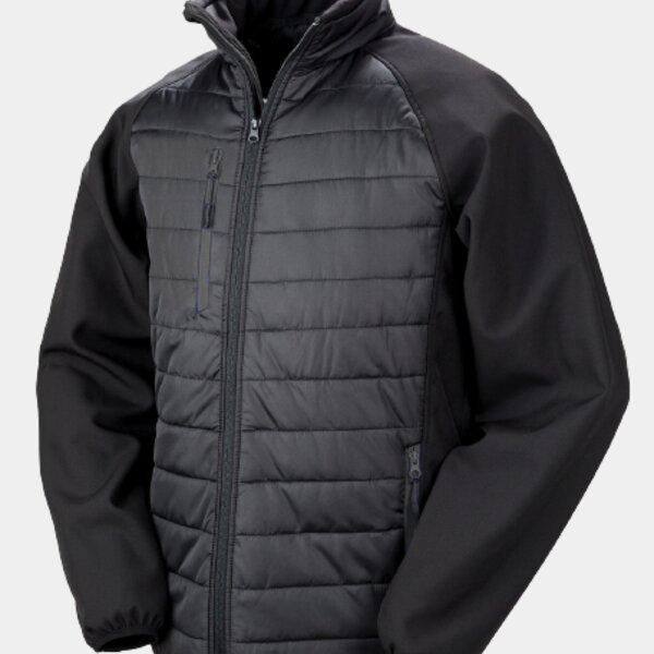 Black compass padded softshell jacket Thumbnail