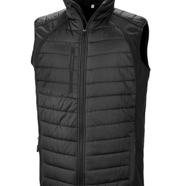 Black compass padded softshell gilet Thumbnail