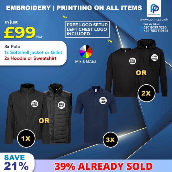 Elegance Comfort Collection Winter Workwear Bundle with Free Left Chest Logo, Embroidered & Printed Thumbnail