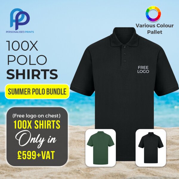 100X Polo Shirts Summer Bundle with Free Left Chest Logo Thumbnail