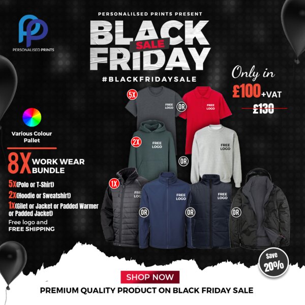 Black Friday 8X Work Wear Bundle + Free Left Chest Logo Thumbnail