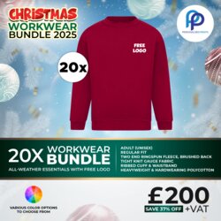 20X Christmas Sterling Sweatshirt Crew Neck Workwear Bundle + Free Left Chest Print Thumbnail